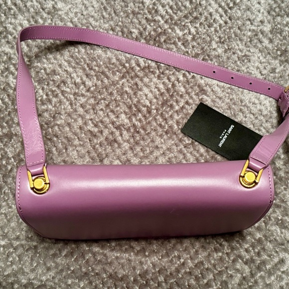 NWT Authentic YSL SAINT LAURENT Smooth Calfskin Carre Satchel Royal VIOLET $3100 - Picture 11 of 15